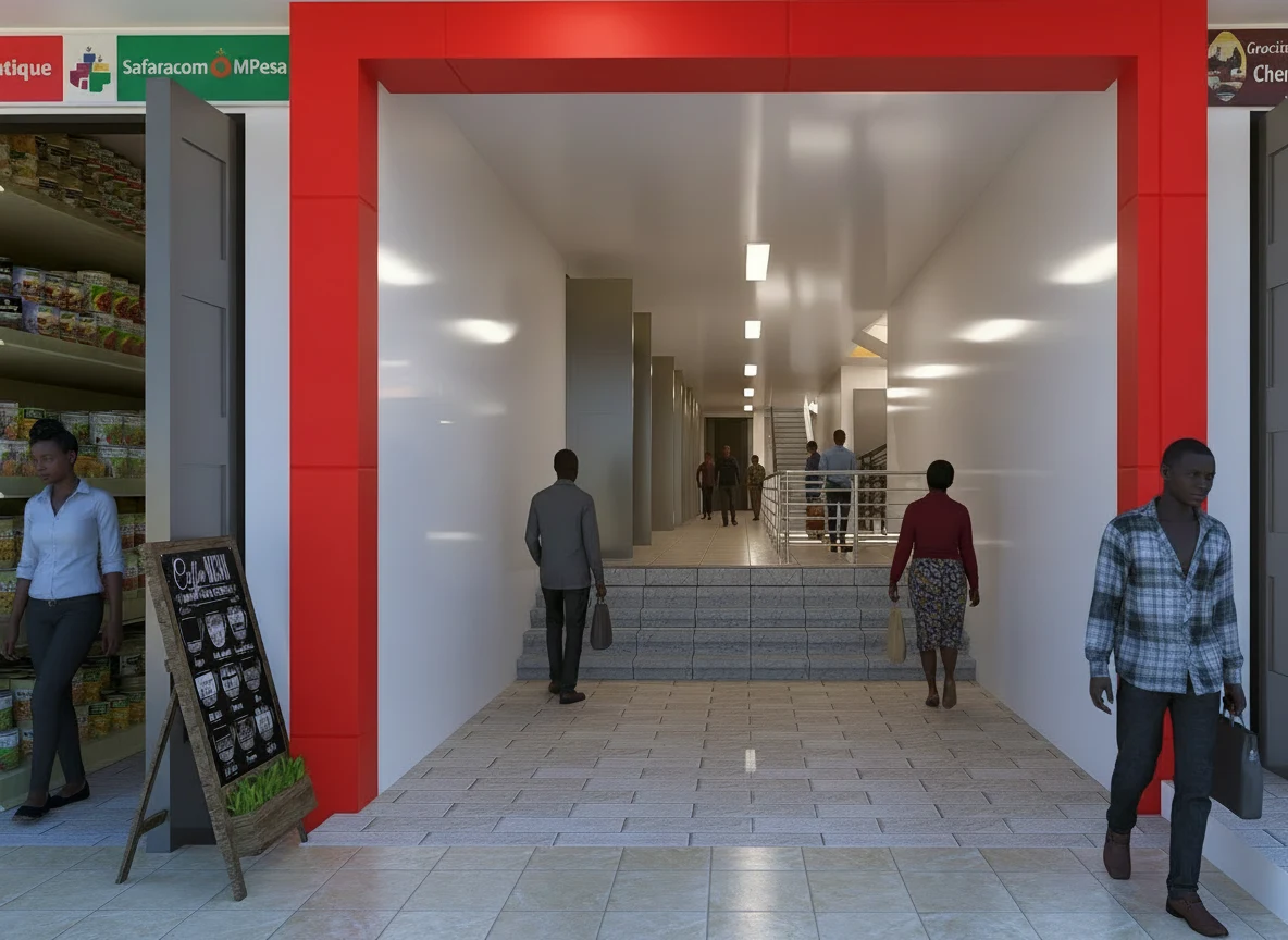 Mall entrance architectural view
